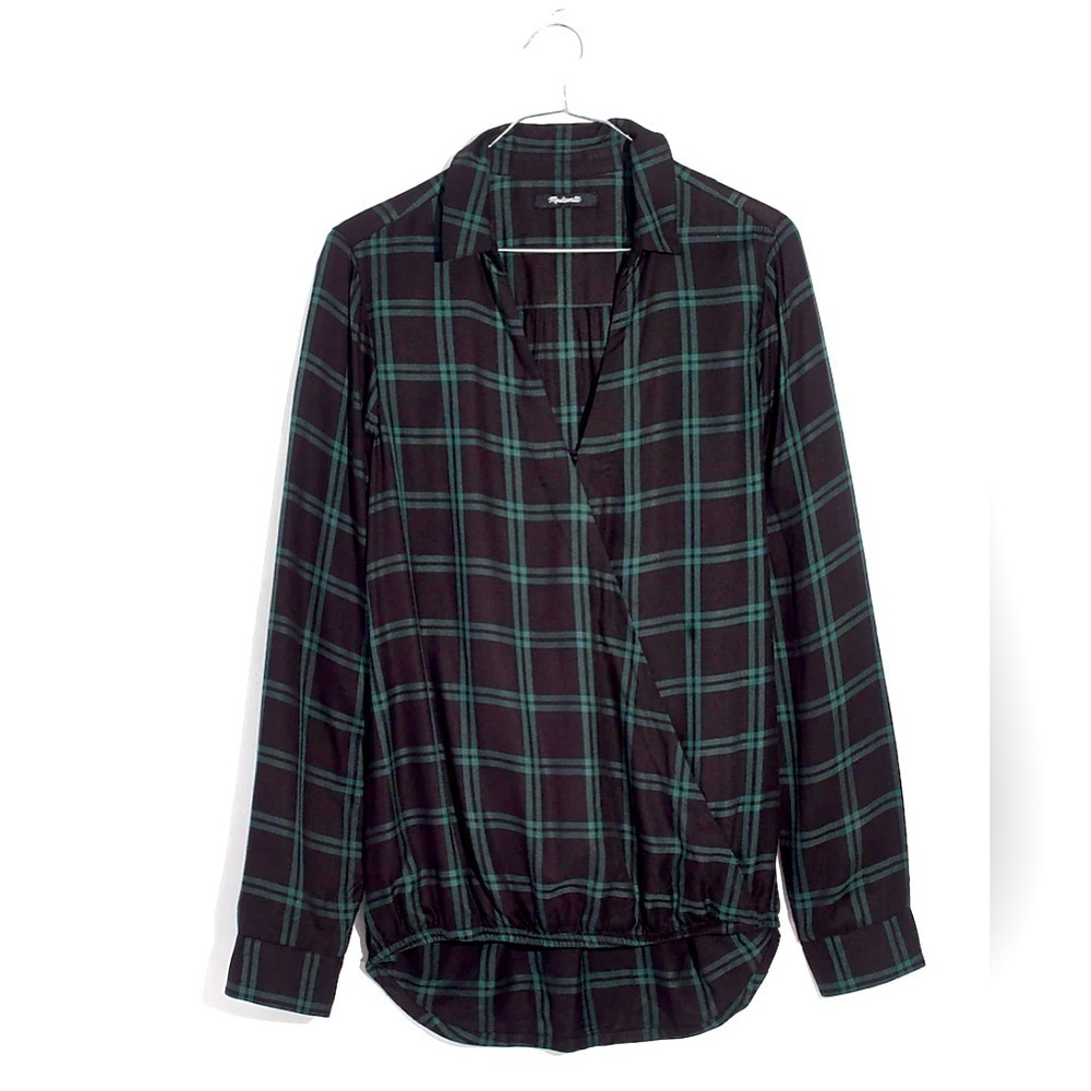 EUC Madewell Wrap Front Shirt in Palma Plaid - Size XS - Picture 3 of 4